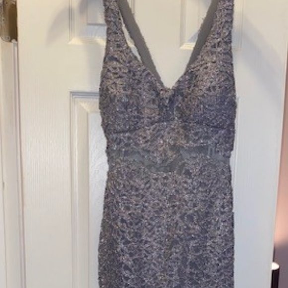 Silver/Grey Sparkly Evening Gown 11/12 - Picture 8 of 12